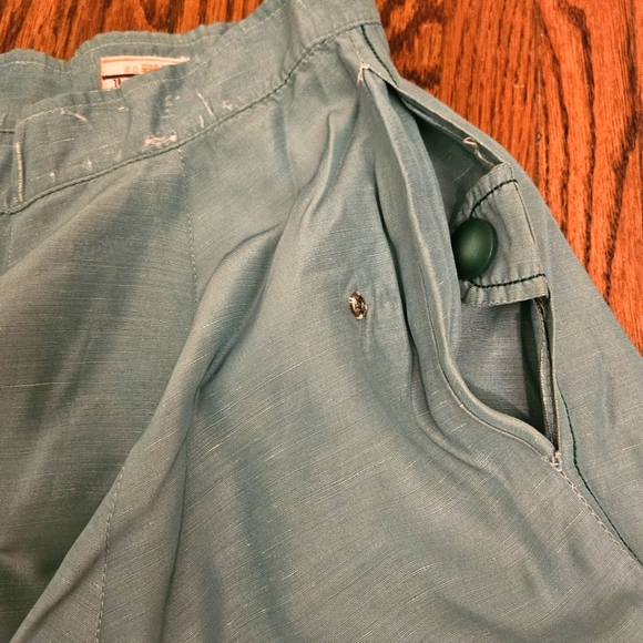 vintage circle skirt midi knee length high waisted size XS 24 80s teal Epaulette - Picture 5 of 6